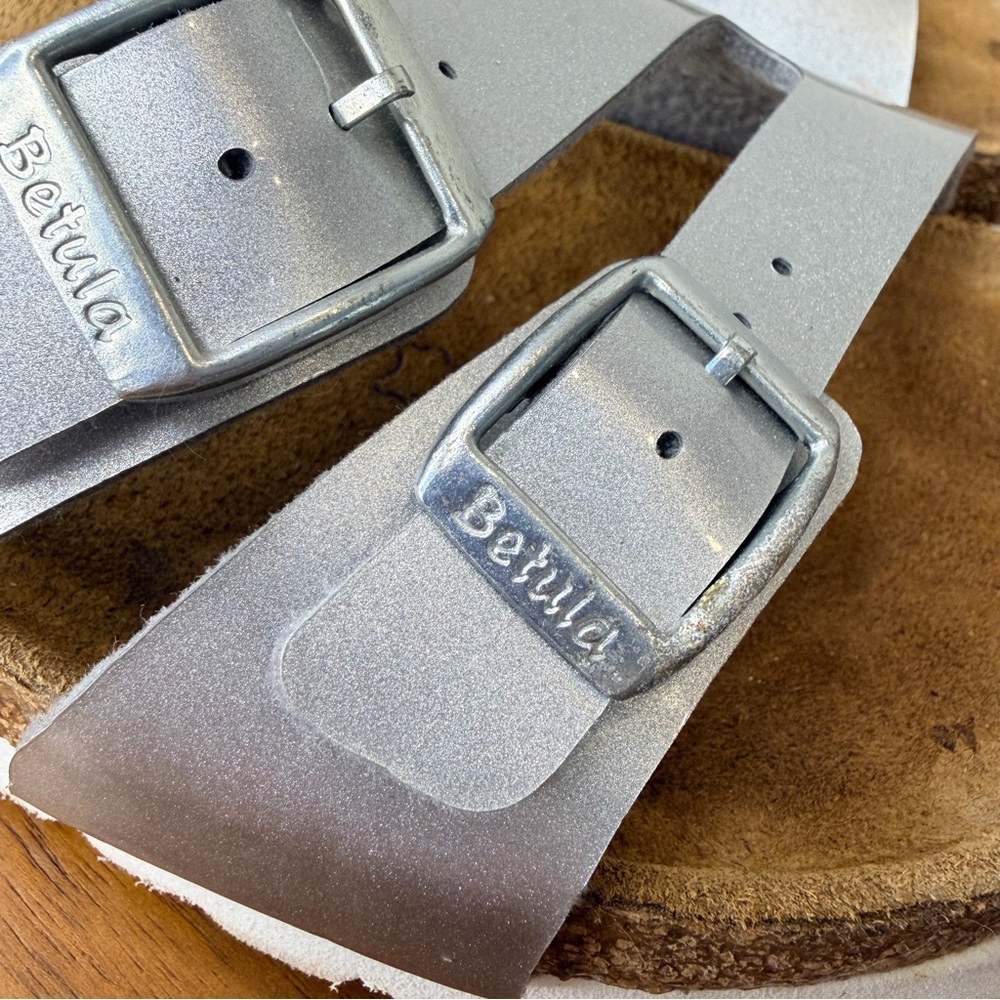 Betula Birkenstock Leo Silver Buckle Sandals Size EU 36 Womens Size 5.5 Boho - Picture 6 of 10